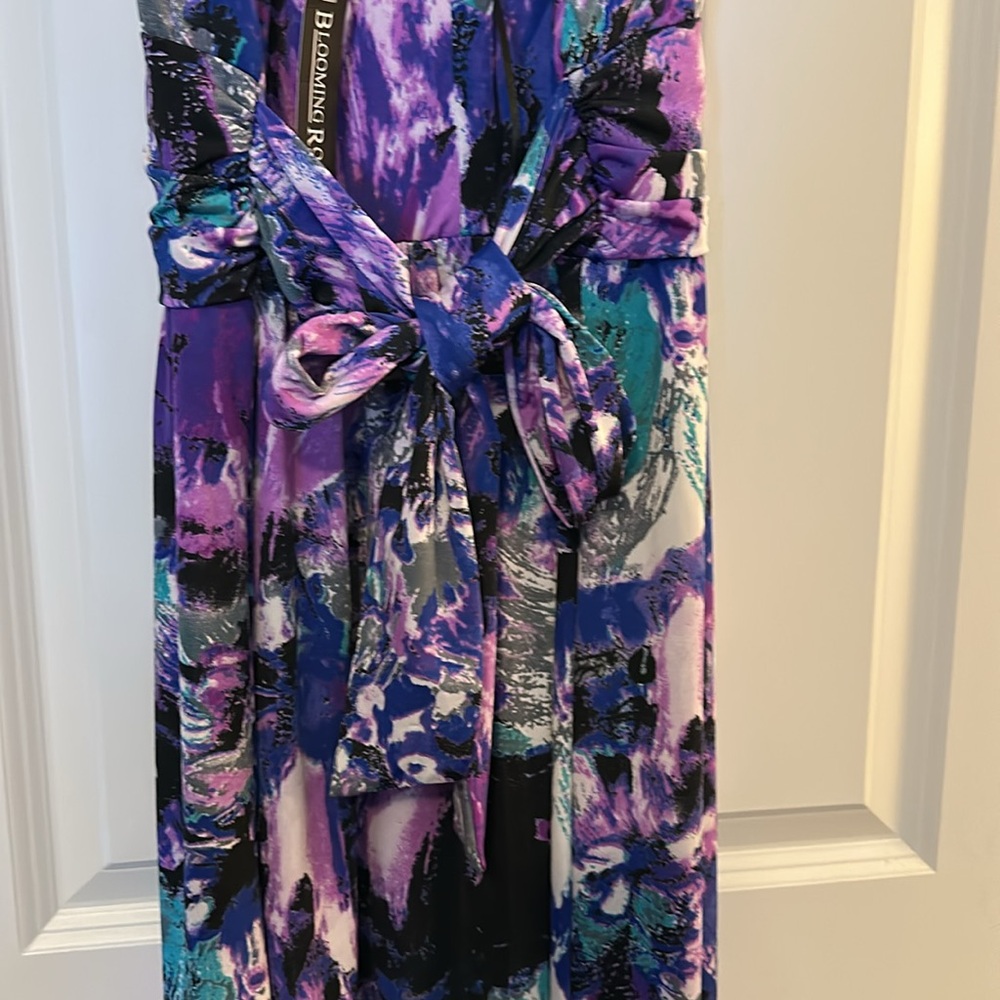 Vibrant Floral Maxi Dress in Purple and Blue - Picture 14 of 17